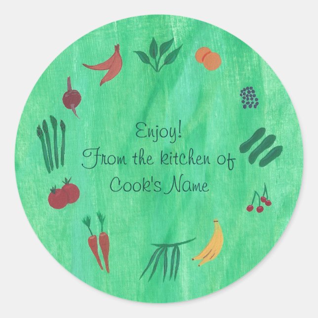 Fruits Veggies From the Kitchen of Lid Stickers (Front)