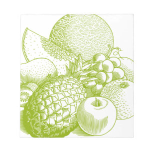 Fruits vintage food healthy retro notepad