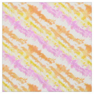 Fruity Abstract Pastel Watercolor Wash Stripes Fabric