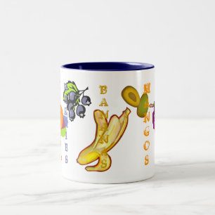 Fruity Bananas Two-Tone Coffee Mug