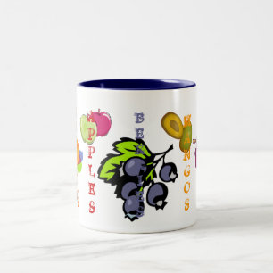 Fruity Blueberries Two-Tone Coffee Mug