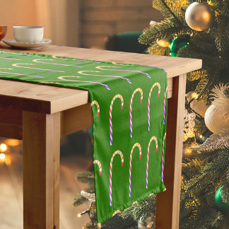 Fruity Candy Cane Holidays Pattern Table Runner