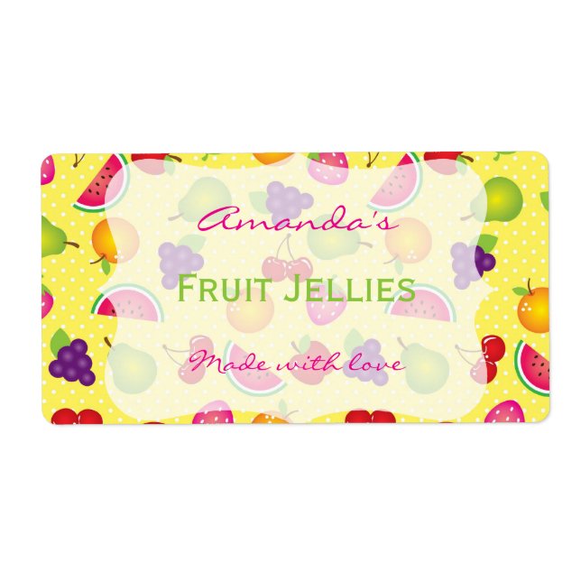 Fruity Cute Personalised Canning Label (Front)