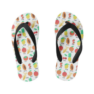Fruity Flash Cards Chinese Fruits Colourful Kid's Jandals