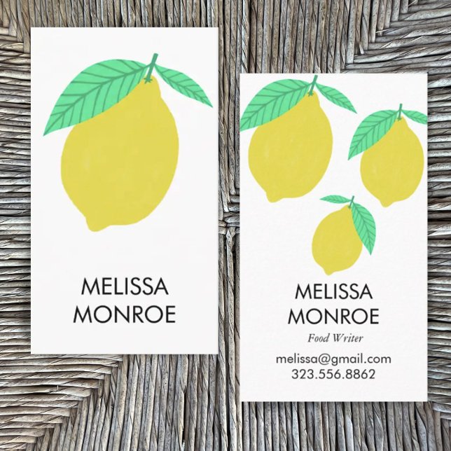FRUITY FUN: lemons illustrated Business Card (Creator Uploaded)