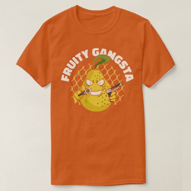 Fruity Gangsta Fruit Lover Pear Fresh Fruits Mafia T-Shirt (Design Front)