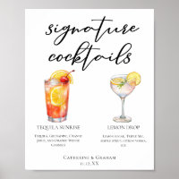 Fruity Garden Wedding Signature Cocktails Menu