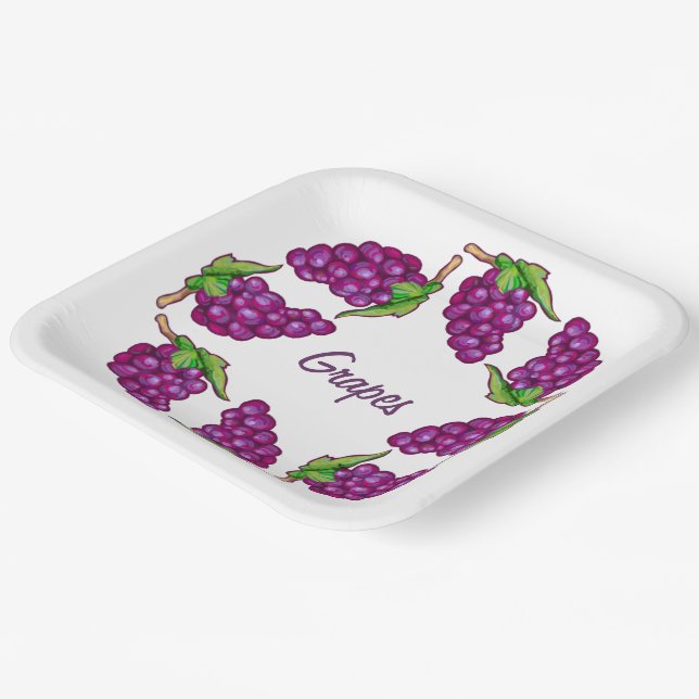 Fruity Grapes Paper Plate (Angled)