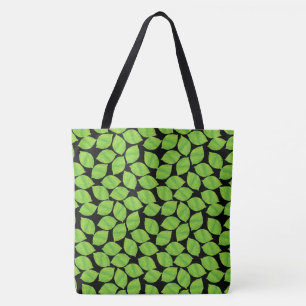 Fruity Green Limes, Black Background to Customise Tote Bag