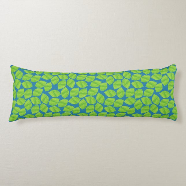 Fruity Green Limes on Blue Background to Customise Body Cushion (Front)