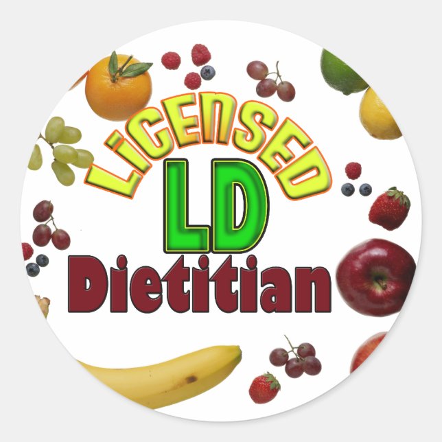 FRUITY LD - LICENSED DIETITIAN CLASSIC ROUND STICKER (Front)