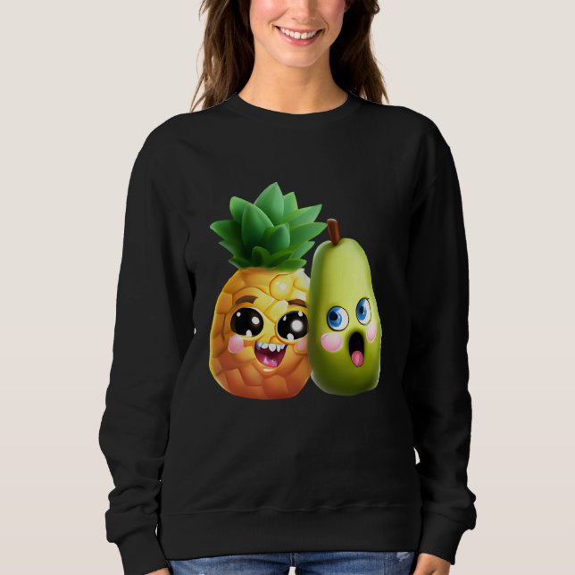Fruity Love  Pear and Pineapple in Love Sweatshirt (Front)