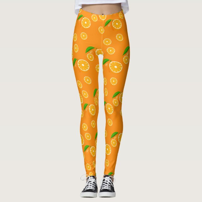 Fruity Orange Design Pattern Design  Leggings (Front)