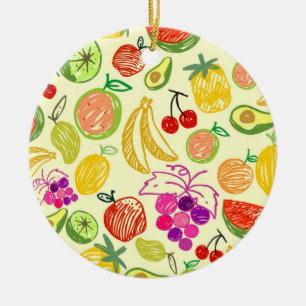 Fruity Pattern Ceramic Tree Decoration
