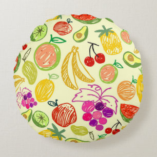 Fruity Pattern Round Cushion