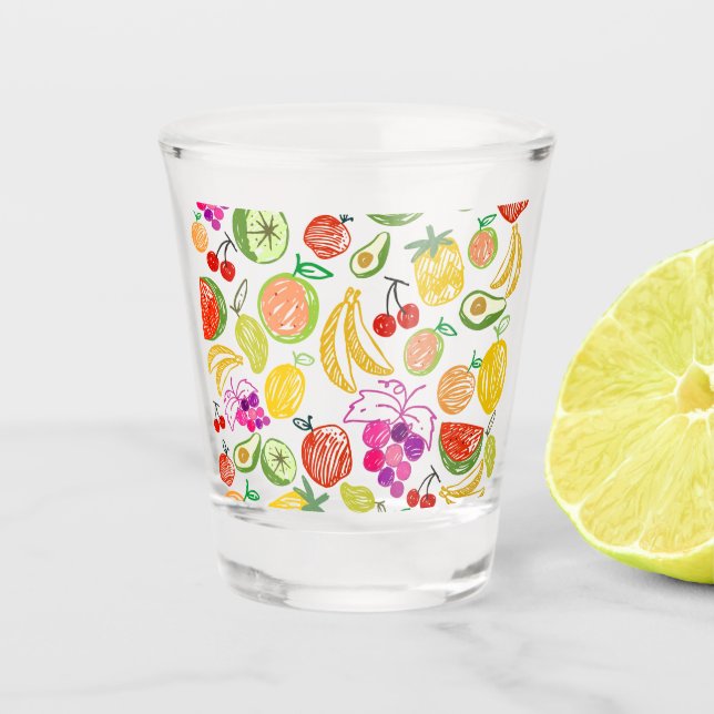 Fruity Pattern Shot Glass (Front)