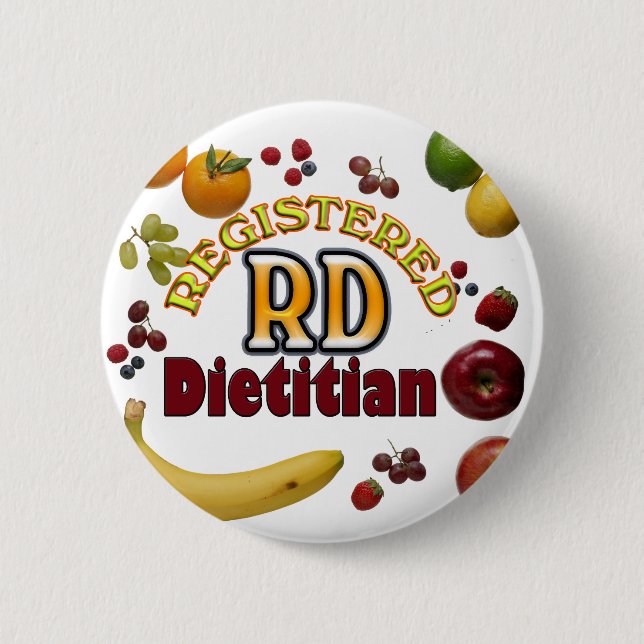 FRUITY RD - REGISTERED DIETITIAN 6 CM ROUND BADGE (Front)