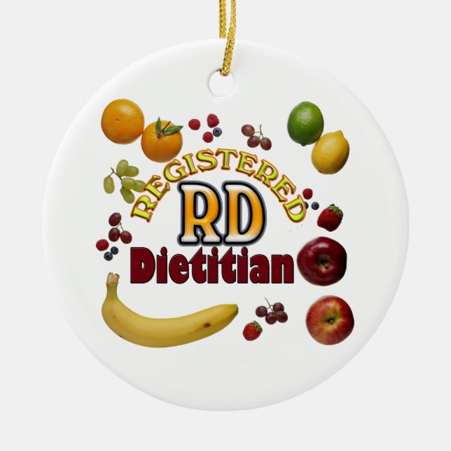 FRUITY RD REGISTERED DIETITIAN CERAMIC TREE DECORATION (Front)