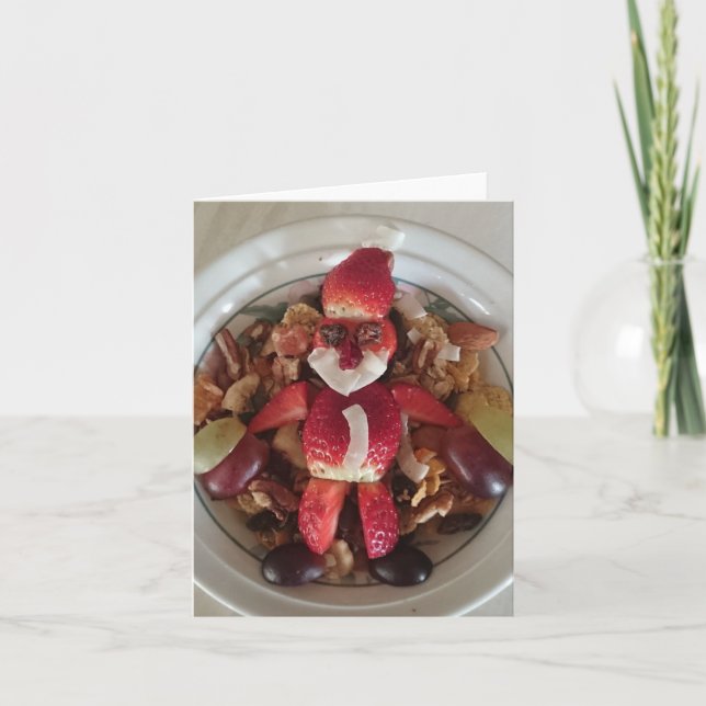Fruity Santa Greetings Card (Front)