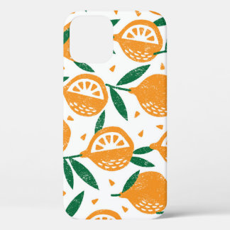 Fruity Stamps: Seamless Vintage Textured Pattern iPhone 12 Case