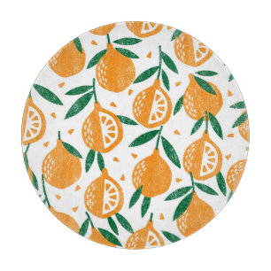 Fruity Stamps: Seamless Vintage Textured Pattern Cutting Board