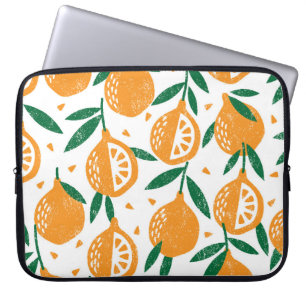 Fruity Stamps: Seamless Vintage Textured Pattern Laptop Sleeve