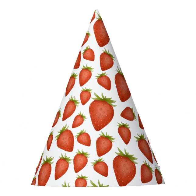 Fruity strawberries party hat (Front)