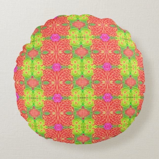 Fruity Summer Round Throw Pillow (Front)