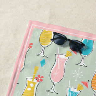 Fruity Tiki Beverages Beach Towel
