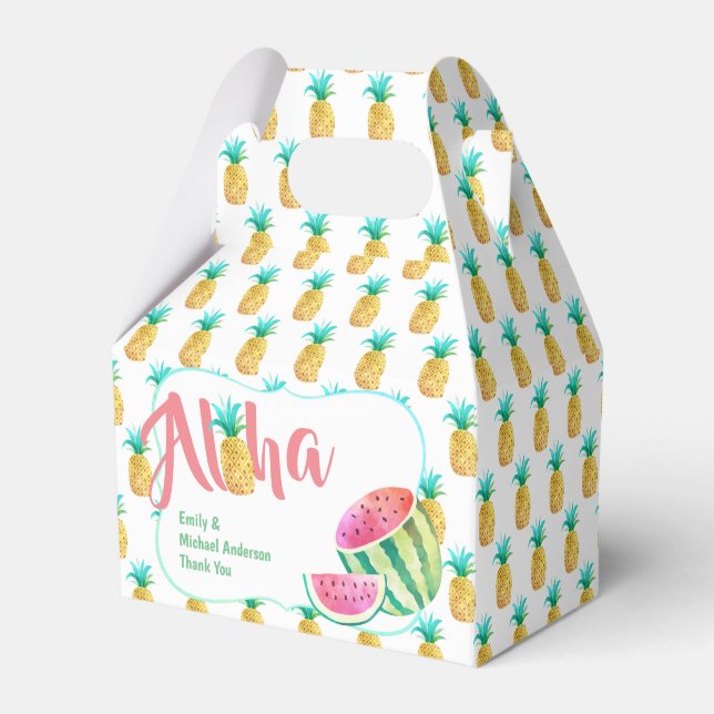 Fruity Tropical Gable Favour Box Pineapples (Front Side)