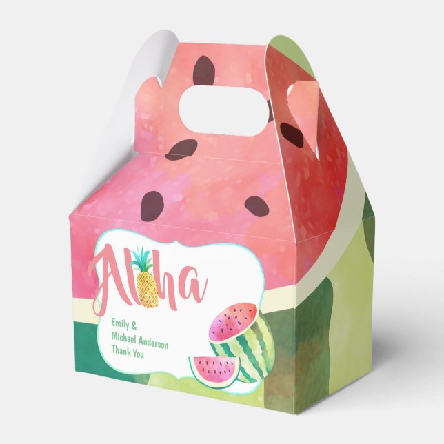 Fruity Tropical Gable Favour Box Watermelon (Front Side)