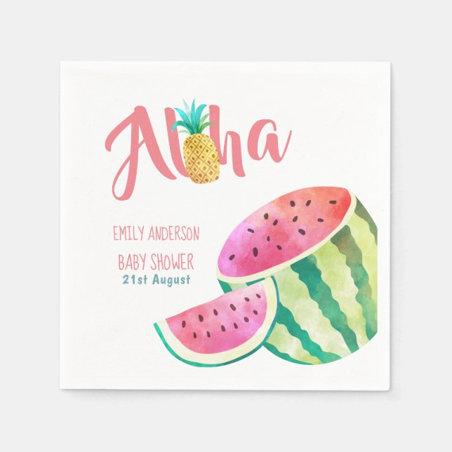 Fruity Tropical Napkins Watermelon Pineapple (Front)