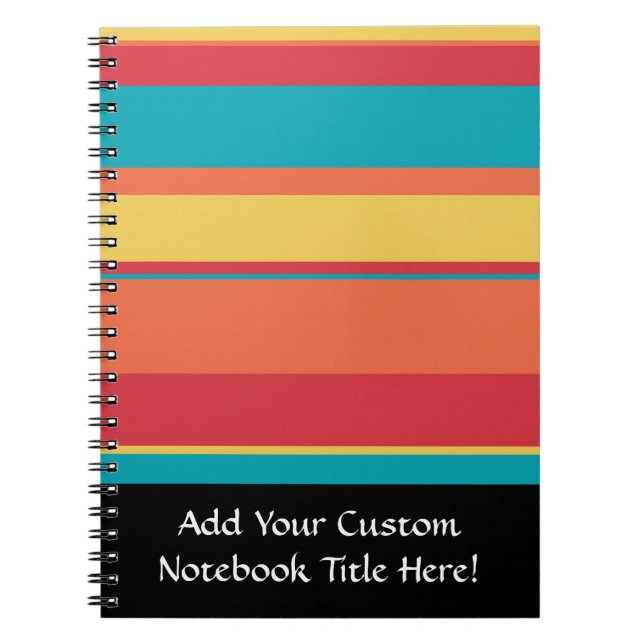 Fruity Tropical Tonal Stripes Spiral Notebook (Front)