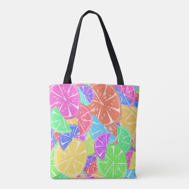 Fruity Tutti Colourful Fruit Slices Tote Bag (Back)