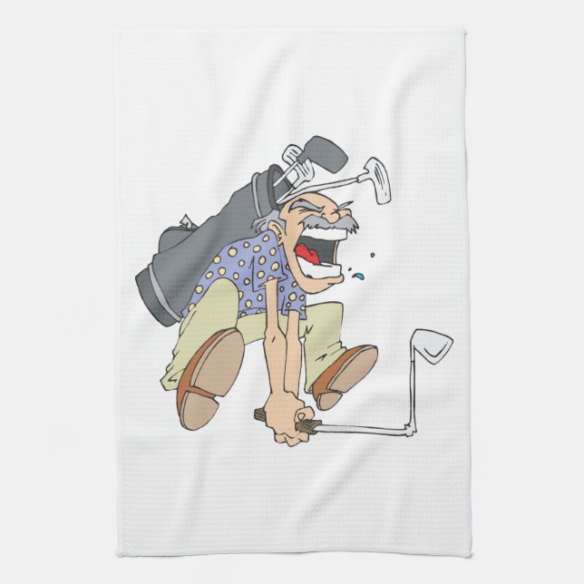 Frustrated Golfer Tea Towel (Vertical)