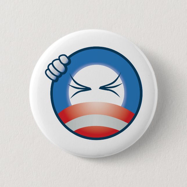 Frustrated “O” Face 6 Cm Round Badge (Front)