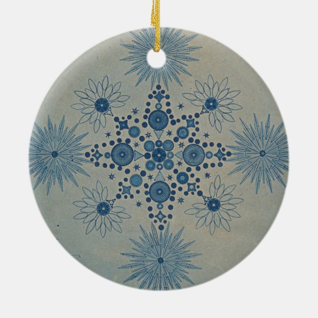 Frustules of Diatoms by Julius Wiesner Ceramic Tree Decoration (Back)