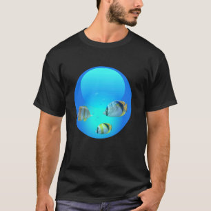 Frutiger Aero Aesthetic Tech Orb Fishes T-Shirt