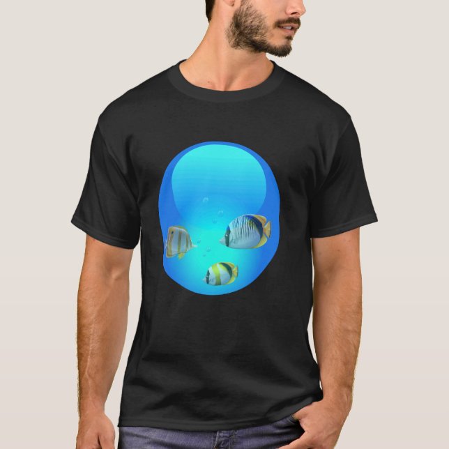Frutiger Aero Aesthetic Tech Orb Fishes T-Shirt (Front)
