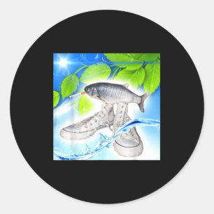 Frutiger aero fish  classic round sticker