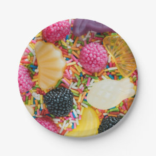 Frutti tutti candy fruit and sprinkle pattern  paper plate