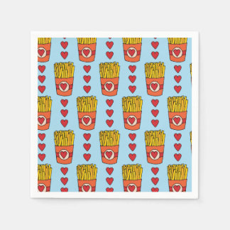 Fry Day I'm in Love | Punny Cartoon French Fries S Napkin