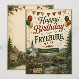 Fryeburg Maine Birthday Greeting Card