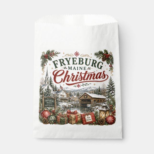 Fryeburg Maine Christmas Favour Bag (Front)