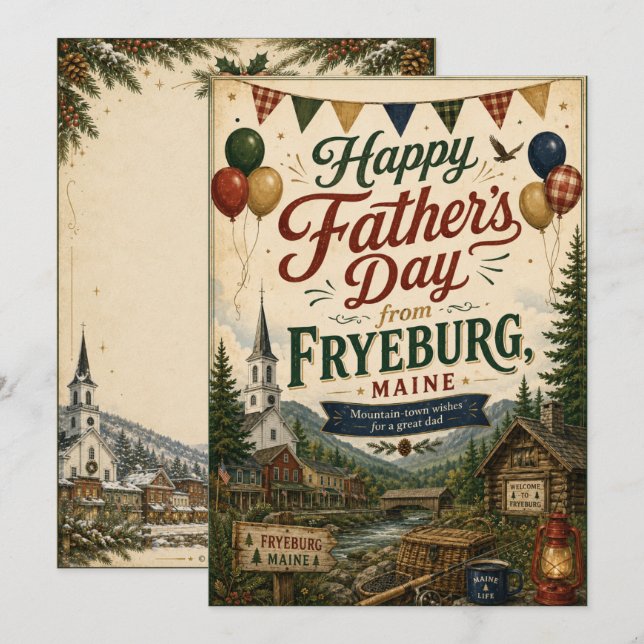 Fryeburg Maine Father’s Day Greeting Card (Front/Back)