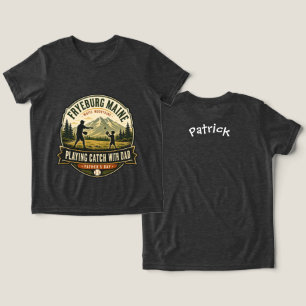 Fryeburg Maine Father’s Day Playing Catch Tri-Blend Shirt