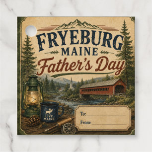 Fryeburg Maine Father’s Day Square Gift Tags