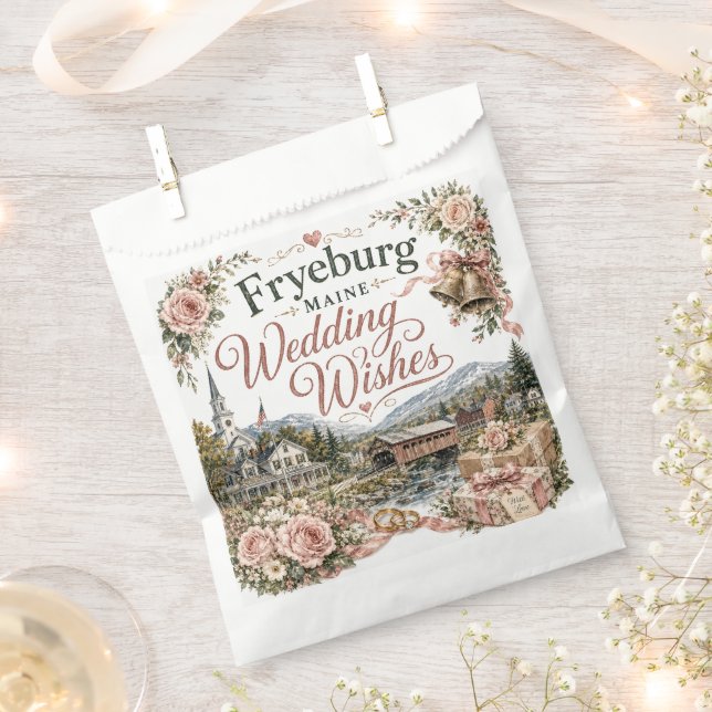 Fryeburg Maine Wedding Wishes Favour Bag (Clipped)