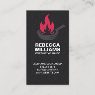 Frying Pan Flame Logo Business Card