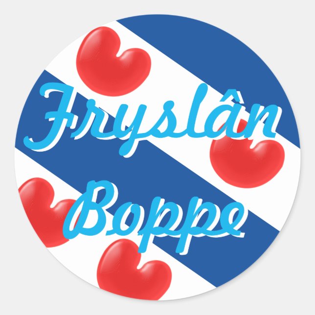 Fryslân Boppe Classic Round Sticker (Front)